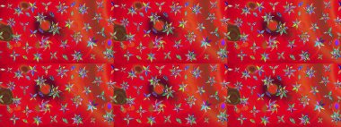 Tomurcukları çiçek olan sevimli bir çiçek deseni. Kumaş, tekstil, duvar kağıdı baskısı için. Raster. Raster illüstrasyonu. Eskiz geçmişi. Antika retro tarzı.