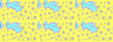 Küçük çiçekteki sevimli çiçek deseni. Güzel kumaş deseni. Raster illüstrasyonu. Güzel karalamalı çiçek deseni çiz..