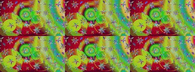 Zentangle soyut çiçekleri. Karalama çiçeği. Düz Çiçek Elementleri Tasarımı. Renkli Bahar Teması eskiz kalıbı. Güzel kumaş deseni. Raster illüstrasyonu.