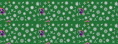 Raster Yumuşak kumaş deseni. Klasik taslak çizimi. Çiçek yeşili eskiz deseni. Raster çiçek izi..