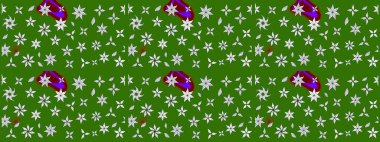 Düz Çiçek Elementleri Tasarımı. Raster Şirin kumaş deseni. Renkli Bahar Teması eskiz kalıbı. Eskiz klasiği.