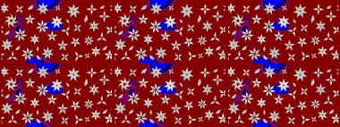 Kırmızı renkte etnik çiçeklerle süslenmiş zarif bir eskiz şekli. Asya Tekstil 'inde Raster Çiçek İllüstrasyonu.