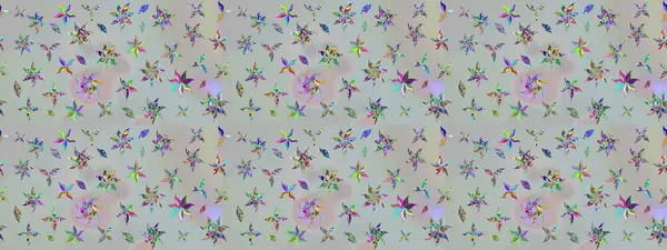 Renkli süs kenarı. Raster illüstrasyonu. Gri renklerde. Çizim kalıbı. Çiçek duvar kağıdı. Hint süsü..