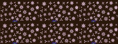 Raster illüstrasyonu. Küçük çiçekteki sevimli çiçek deseni. Kahverengi renkte yaz çiçekleri. Raster deseni.