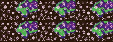 Küçük çiçekteki sevimli çiçek deseni. Kahverengi renkte çiçekler.