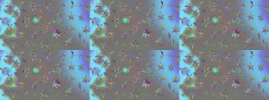 Gri renklerde bahar çiçekleri. Çiçek ve yapraklı karalama şeklinde Raster çiçek deseni. Raster illüstrasyonu.