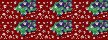 Düz Çiçek Elementleri Tasarımı. Renkli Bahar Teması eskiz kalıbı. Raster güzel kumaş deseni çiziyor. Çiçek deseni.