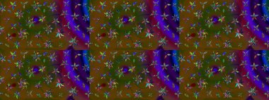 Moda arka planında parlak buketler. Eski usul küçük çiçekli şirin bir eskiz deseni. Kumaş, duvar kağıdı ve kağıt üzerine baskı yapmak için gelişen arka plan. Raster illüstrasyonu.