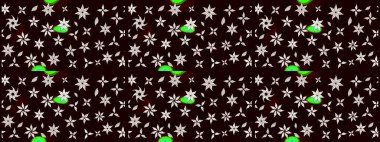 Suluboya çiçekli çiçek deseni. Raster illüstrasyonu. Siyah renkte güzel tekstil.