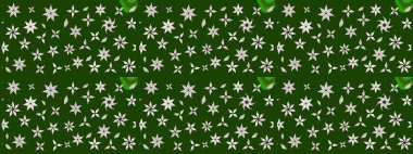 Küçük çiçekteki sevimli çiçek deseni. Yeşil renkte çiçekler.