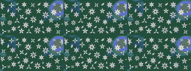 Sevimli çiçek raster deseni. Modaya uygun kumaş deseni. Renkli Yaz Temalı eskiz kalıbı. Düz Çiçek Elementleri Tasarımı.