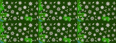 Bahar çiçekleriyle güzel bir çiçek deseni çizmişsin. Güzel kumaş deseni. Raster illüstrasyonu.