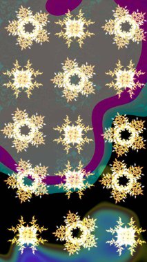 Kar taneleri deseni. Kar tanesi süsleme deseni. Arkaplanda soyut kar taneleri olan düz tasarım. Kar taneleri arka planda. Raster illüstrasyonu.