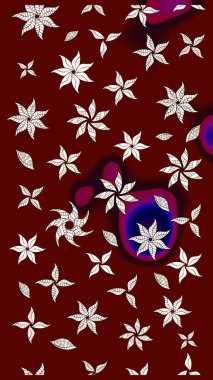 Şirin, zarif çiçekler Raster illüstrasyonu. Poster ya da kapak için arka plan. Davetiye ve kartpostal tasarımı için dekoratif çiçek unsurları. Yapraklı çizim şekli. Tekstil için figür.