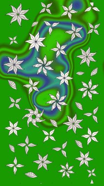 Çiçek arkaplan. Küçük çiçekte güzel bir desen var. Çiçek kompozisyonu. - Yeşil çiçekler. Raster deseni. Doğa. Çiçek kolajı.