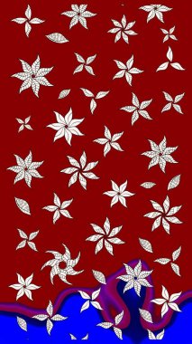 Kırmızı yapraklı yabani çiçekler. Suluboya, elle çizilmiş. Eskiz arkaplan modeli. Raster illüstrasyonu.