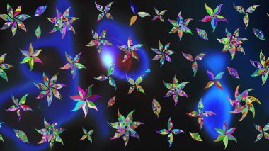 Çiçekli çiçek deseni, suluboya. Raster deseni. Süslü kumaş deseni.