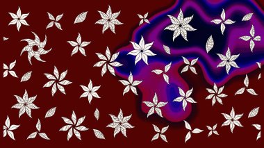 Kırmızı renkte çiçekler. Raster düz çiçek çizim deseni. Tasarım hediye paketi, tebrik kartları, posterler ve afiş tasarımı.