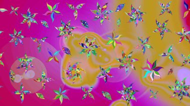 Morumsu renklerde. Raster illüstrasyonu. Çiçekli güzel suluboya desen.