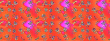 Üretim, duvar kağıdı, baskı, hediye paketi ve scrapbooking Tekstil veya kitap için çiçek sorunsuz arka plan kapsar. Raster resim. Küçük ölçekli çiçek basit şirin desen.