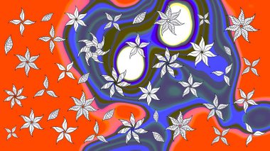 Küçük çaplı çiçeklerdeki basit şirin desenler. Tekstil veya kitap kapakları, imalat, duvar kağıtları, baskı, hediye paketi ve yapıştırma kitabı için çiçek eskizi geçmişi. Raster illüstrasyonu.