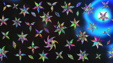 Parlak elementlerin. Çizim çiçek deseni duvar kağıdı, web sitesi arka planı, ambalaj kağıdı, davetiye, broşür, afiş veya web sitesi için kullanılabilir. El çizimi Raster illüstrasyonu.