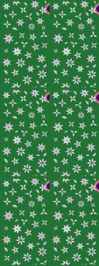 Kabile sanatı boho baskısı, klasik çiçek arkaplanı. Soyut etnik raster çizim kalıbı. Arkaplan dokusu, duvar kağıdı, yeşil renkli çiçek teması.