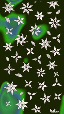 Üzerinde gelincikler ve vadi zambakları olan renkli çiçek desenli nakış deseni. Tekstil tasarımı için gri renkli geleneksel halk çiçekleri buketi.