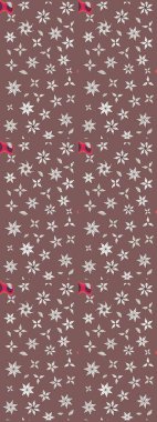 Raster - stok. Eskiz arkaplan modeli. Yapraklı çiçekler ve kahverengi renkli papatya çiçekleri..