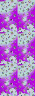 Çiçekli çiçek deseni, suluboya. Raster illüstrasyonu. Tarafsız renklerde çiçekler. Düz Çiçek Elementleri Tasarımı. Renkli Bahar Teması çizim şablonu.