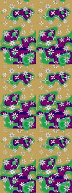 Çiçekli eskiz çizimi. Sarı renkli çiçekler. Renkli Yaz Temalı eskiz kalıbı. Düz Çiçek Elementleri Tasarımı.