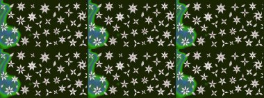 3D çiçekler, eskiz. Raster illüstrasyonu. Gri renklerde.