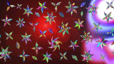 Kahverengi renkli çiçekler. Çiçek desenli eskiz, darbeler, sıçramalar, yaz çiçekleri. Raster illüstrasyonu.