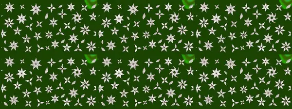 Küçük çiçekteki sevimli çiçek deseni. Yeşil renkte çiçekler.