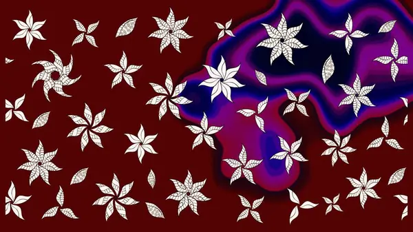 Kırmızı renkte çiçekler. Raster düz çiçek çizim deseni. Tasarım hediye paketi, tebrik kartları, posterler ve afiş tasarımı.