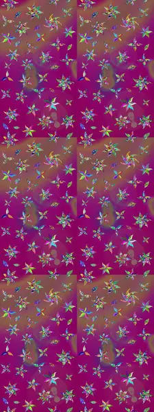 Moda baskıları için zarif bir şablon. Halk tarzı. Parlak renkli çiçekleri ve mor renkli yaprakları olan harika bir çiçek deseni. Modern çiçek arkaplanı.