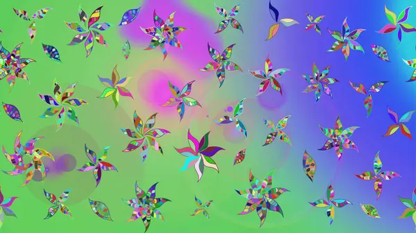 Raster illüstrasyonu. El çizimi. Çiçekler, dallar, bitkiler ve çiçekler. Güzel kumaş deseni.