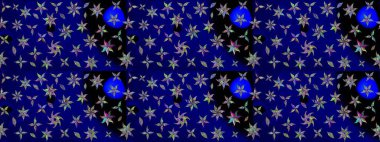 Çiçekli karalama şeklinde Raster çiçek deseni. Mavi renkli çiçekler. Nazik, narin çiçek arkaplanı.