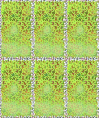 Dekoratif Raster çizimi. Yeşil renklerin soyut arkaplanı. Elle çizilmiş kelebeklerle. Renkli romantik kelebekler eskiz kalıbı arka planı.