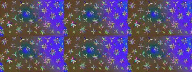 Tekstil için suluboya eskiz deseni. Şirin çiçekli, desenli, mor renkli bir eskiz deseni. El çizimi çiçek çizimi deseni (fayans)).