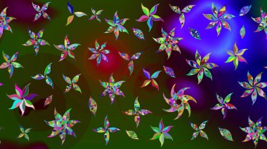 Süslü kumaş deseni. Çiçekli çiçek deseni, suluboya. Raster deseni.