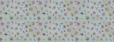 Vadinin gri renkli çiçekleri. Raster çiçek desenleri çiziyor..