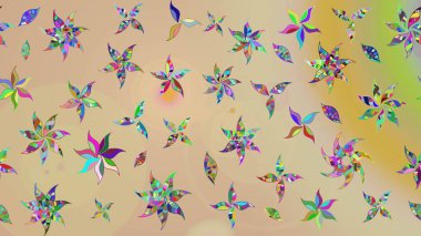 Bej renkli çiçekler. El çizimi çiçekli soyut çizim kalıbı. Raster illüstrasyonu.