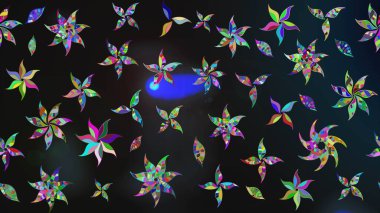 Moda baskıları için zarif bir şablon. Küçük çiçekte güzel bir desen. Gri çiçekli bahar çiçekleri. Küçük renkli çiçekler. Motley illüstrasyonu.