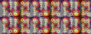 Raster illüstrasyonu. Gri, kahverengi ve kırmızı siluet kar tanesi işareti. Grafiksel element dekorasyonu. Düz dizayn. Sembol kışı, donmuş, Noel, yeni yıl tatili. Kar Tanesi mozaik simgesi.