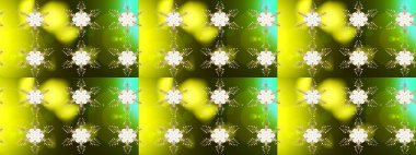 Simgeler, etiketler. Renkli arka planda kar taneleri. Renkli kar tanesi Raster çizimi. Raster illüstrasyonu. Kar tanesi ikonu, izole edilmiş. Düz tasarım.