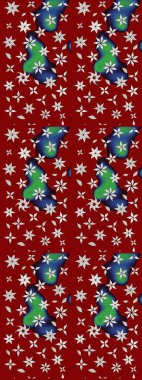 Çiçekli, yapraklı, çiçek desenli eskiz. Raster illüstrasyonu. El çizimi.