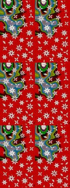 Renkli Yaz Temalı eskiz kalıbı. Kırmızı renkte çiçekler. Çiçekli eskiz çizimi. Düz Çiçek Elementleri Tasarımı.