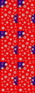 Kırmızı renklerde. Küçük çiçekteki sevimli çiçek deseni. Soyut çiçek çizim kalıbı arka planı. Raster deseni. Raster illüstrasyonu.