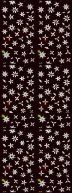 Raster illüstrasyonundaki çiçek desenli çizim. Siyah renkte çiçekler.